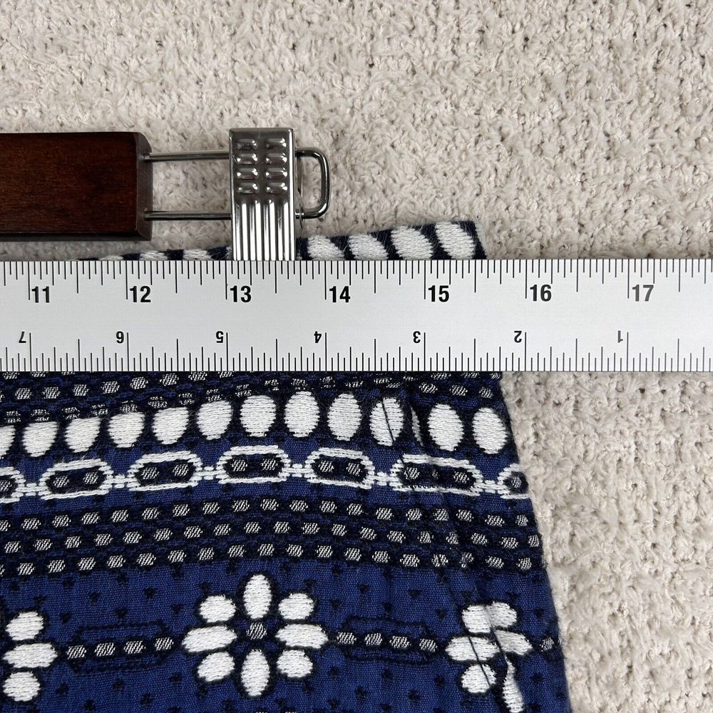 J. Crew Skirt Womens 6 Blue Floral Jacquard Lined Pencil Mini Back Zip Pockets - Picture 14 of 15